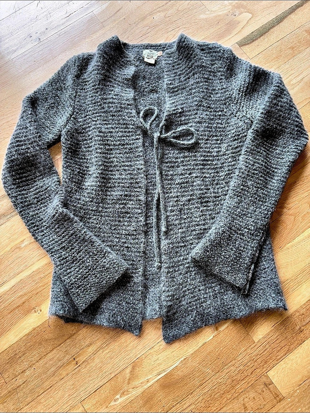 Inis Meáin Mohair Wool Cardigan Green Gray Size Small